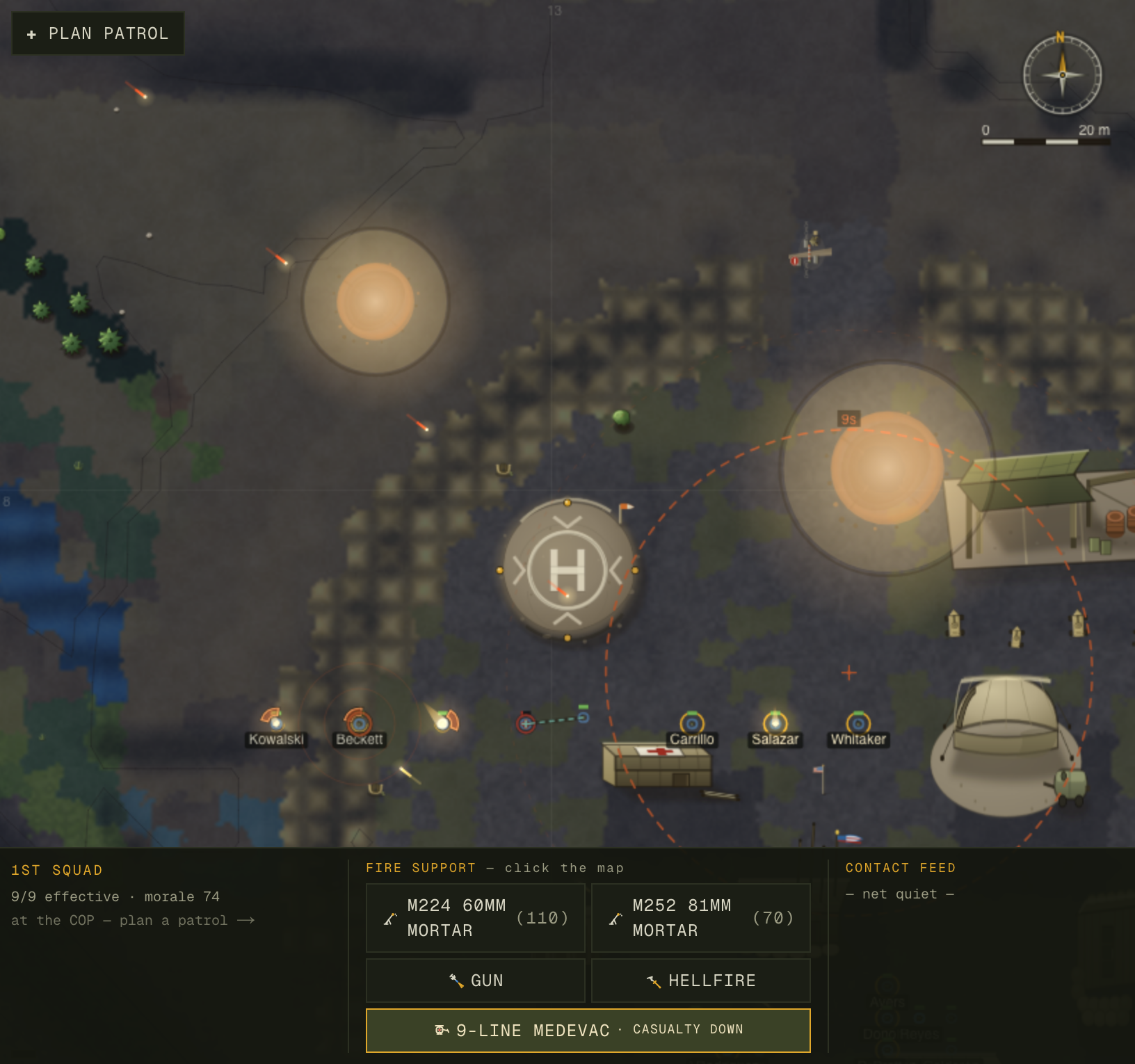 A night firefight after the integrated campaign wave