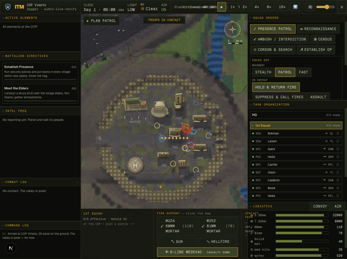 The in-game audio controls