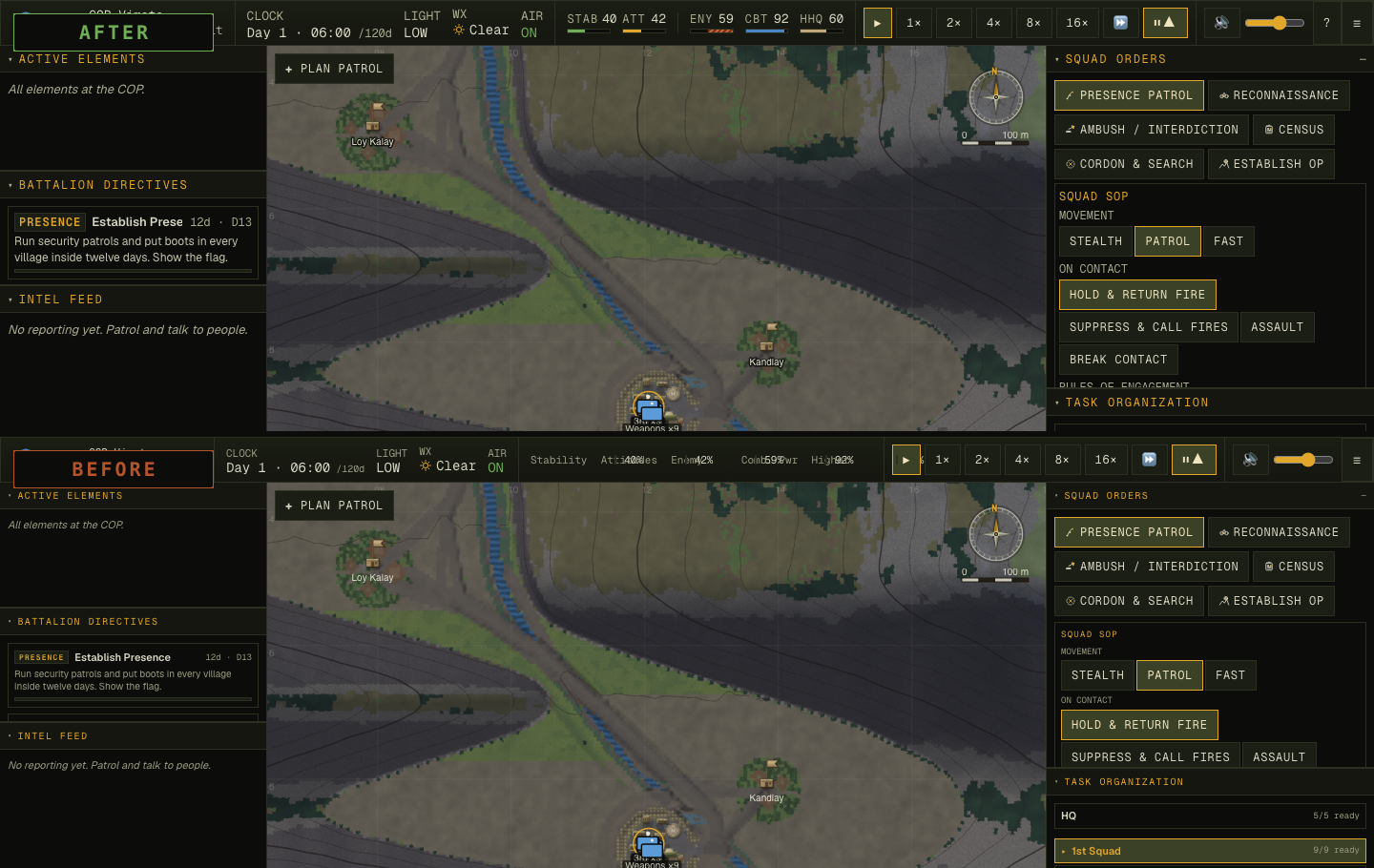 The command HUD, after vs before
