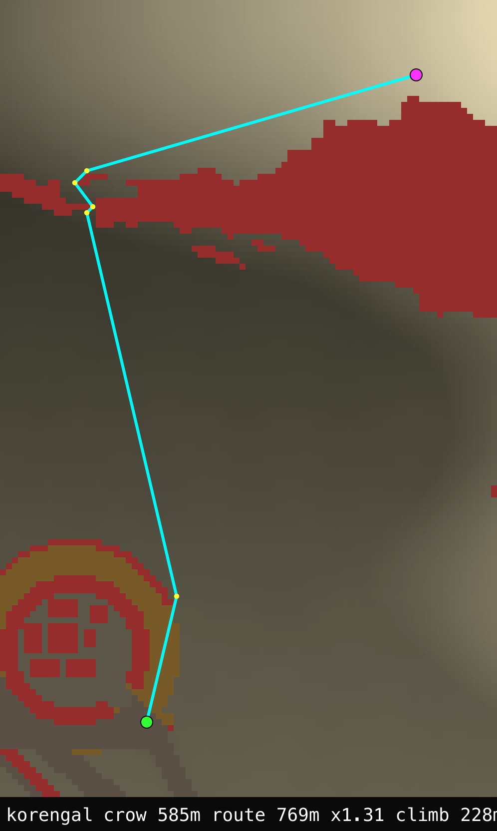 after: route climbs with a switchback